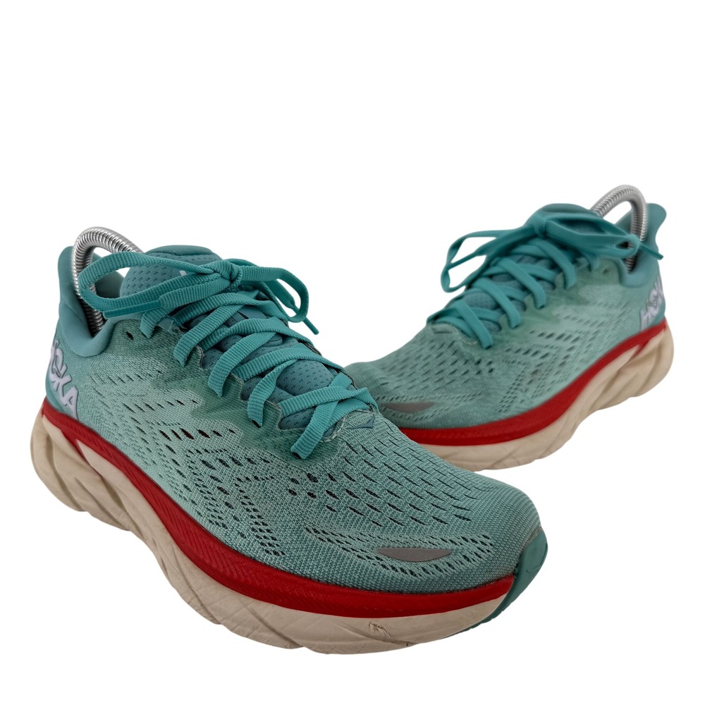 Hoka One One Clifton 8 Women's‎ Teal Running Shoes Sneakers Size 7B Lightweight